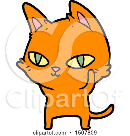 Cartoon Cat with Bright Eyes by lineartestpilot