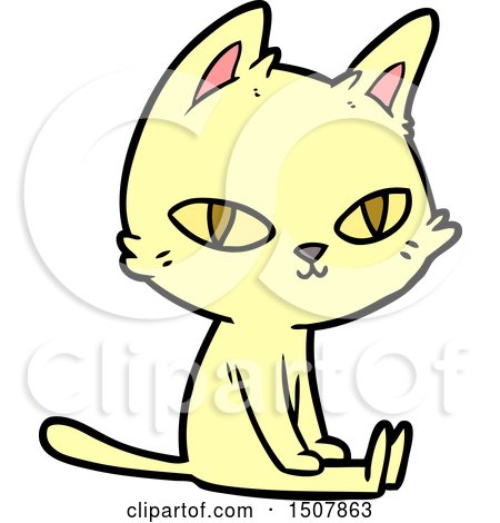 Cartoon Cat Sitting by lineartestpilot
