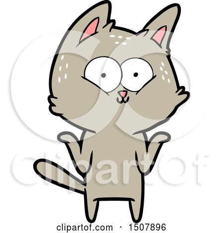 Cartoon Cat Shrugging Shoulders by lineartestpilot