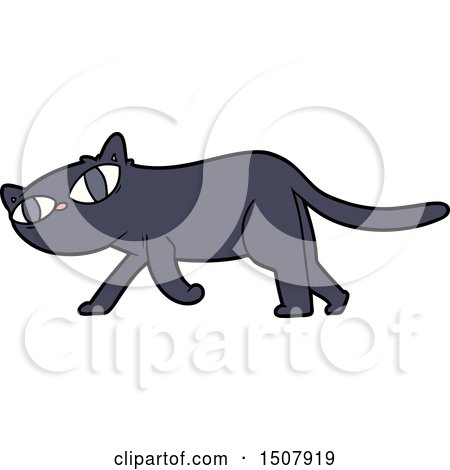 Black Cat Cartoon by lineartestpilot