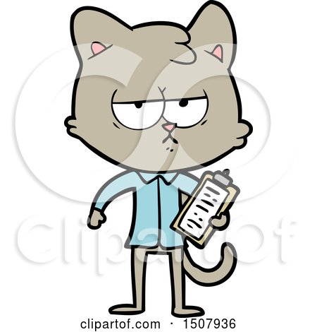 Bored Cartoon Cat Taking Survey by lineartestpilot