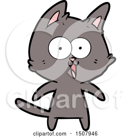 Funny Cartoon Cat by lineartestpilot