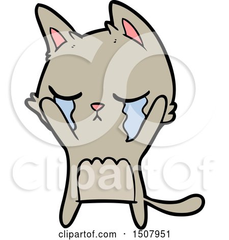 Crying Cartoon Cat Posters, Art Prints by - Interior Wall Decor #1507951