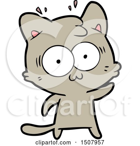 Cartoon Surprised Cat by lineartestpilot