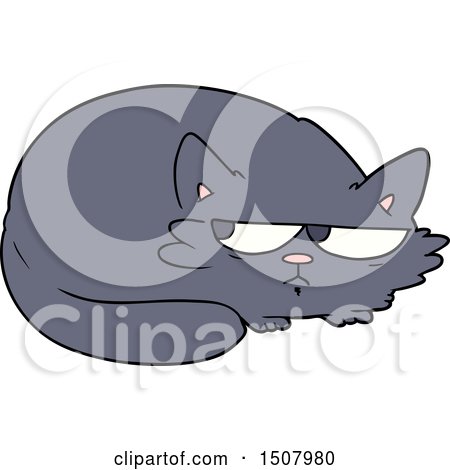 Cartoon Suspicious Cat by lineartestpilot