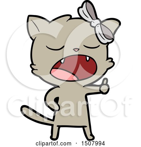 Cartoon Yawning Cat by lineartestpilot #1507994