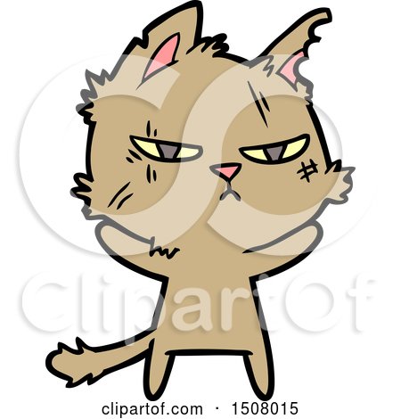 Tough Cartoon Cat by lineartestpilot