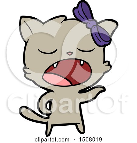 Cartoon Yawning Cat by lineartestpilot