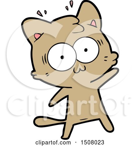 Cartoon Surprised Cat by lineartestpilot