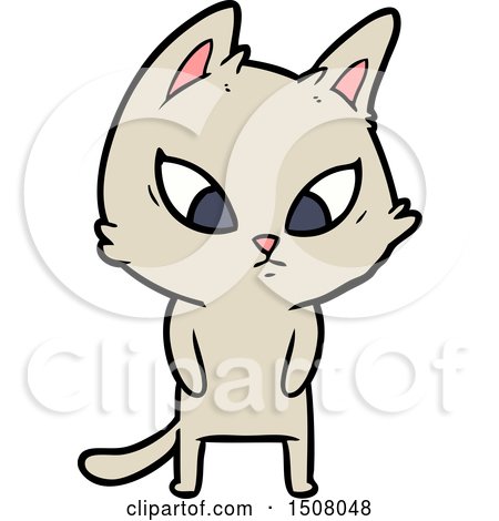 Confused Cartoon Cat by lineartestpilot
