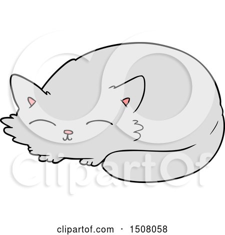 Cartoon Cat Sleeping by lineartestpilot