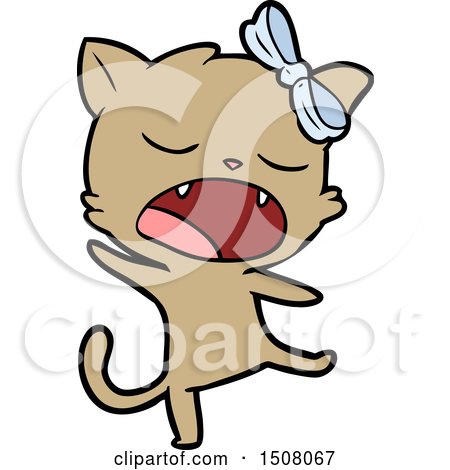 Cartoon Singing Cat by lineartestpilot
