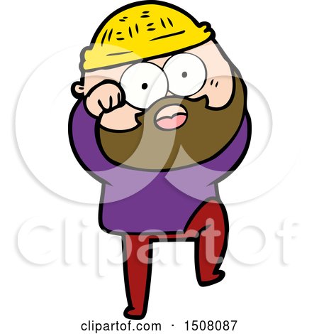 Cartoon Surprised Bearded Man by lineartestpilot
