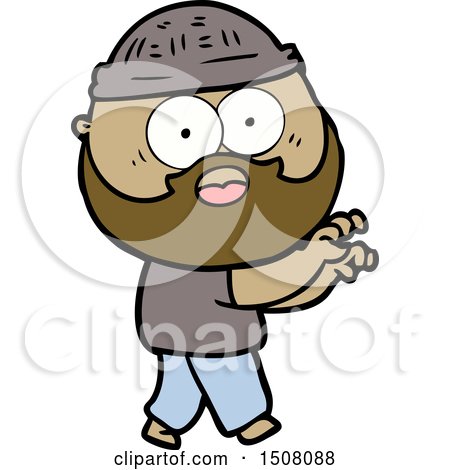 Cartoon Bearded Man Grasping by lineartestpilot