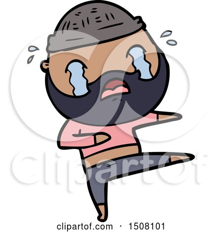 Cartoon Bearded Dancer Crying by lineartestpilot