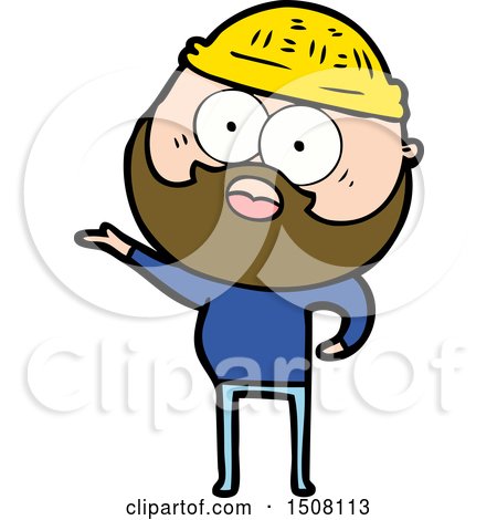 Cartoon Surprised Bearded Man by lineartestpilot
