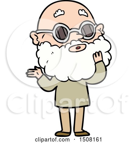 Cartoon Curious Man with Beard and Glasses by lineartestpilot