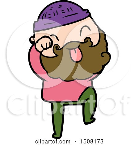 Man with Beard Sticking out Tongue by lineartestpilot