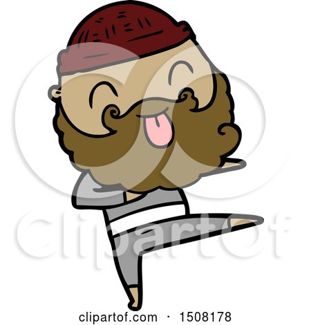 Man with Beard Sticking out Tongue by lineartestpilot