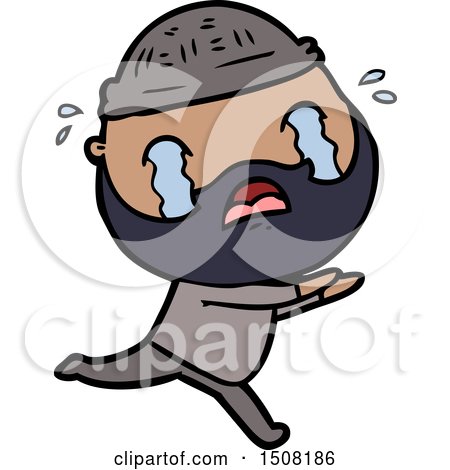 Cartoon Bearded Man Crying by lineartestpilot
