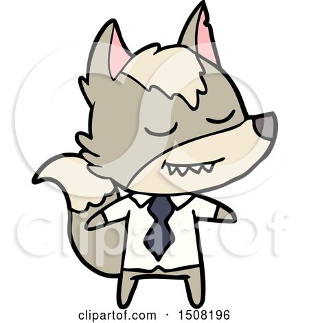 Friendly Cartoon Boss Wolf by lineartestpilot