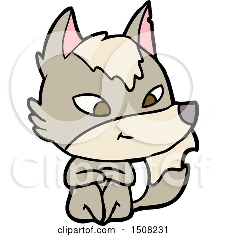 Friendly Cartoon Wolf by lineartestpilot