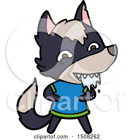 Cartoon Hungry Wolf by lineartestpilot