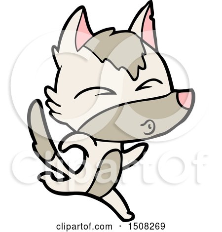Cartoon Wolf Running by lineartestpilot