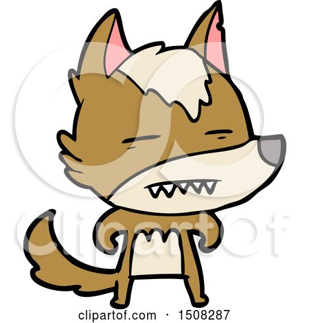 Cartoon Wolf Showing Teeth by lineartestpilot #1508287