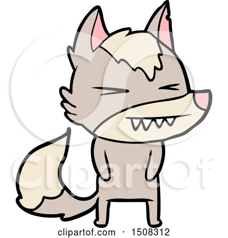 Angry Wolf Cartoon by lineartestpilot