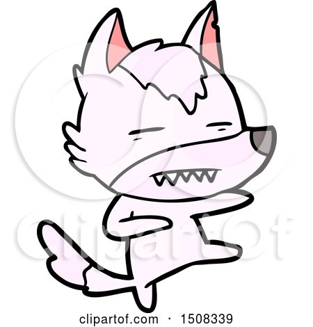 Cartoon Wolf Kicking by lineartestpilot