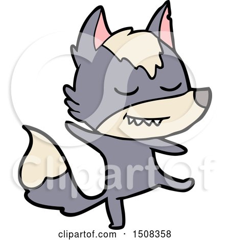 Friendly Cartoon Wolf Balancing by lineartestpilot