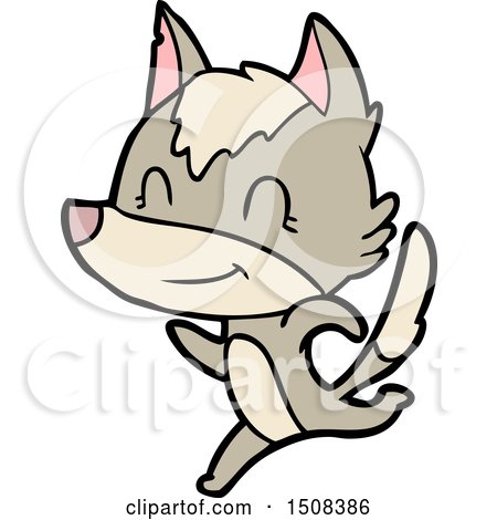 Friendly Cartoon Wolf Running by lineartestpilot