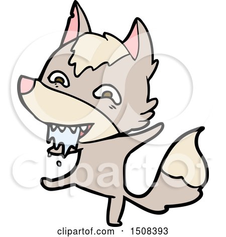 Cartoon Hungry Wolf by lineartestpilot