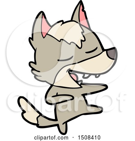 Cartoon Wolf Laughing by lineartestpilot