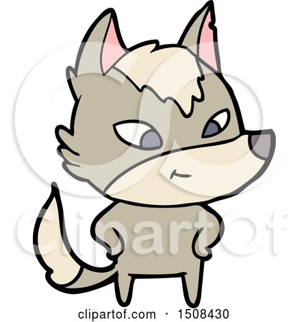 Friendly Cartoon Wolf by lineartestpilot