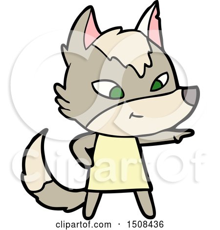 Friendly Cartoon Wolf by lineartestpilot