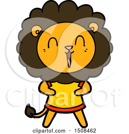 Laughing Lion Cartoon by lineartestpilot