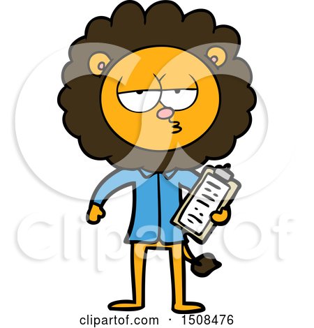 Cartoon Bored Lion Manager by lineartestpilot