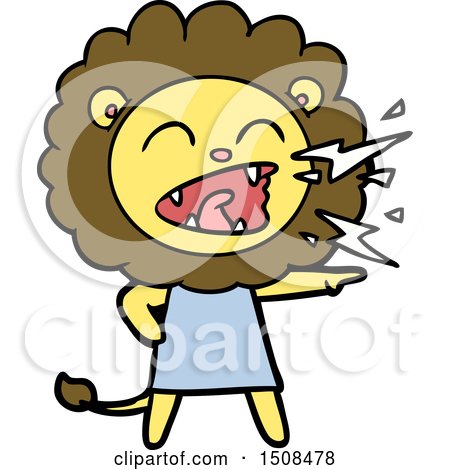 Cartoon Roaring Lion Girl by lineartestpilot