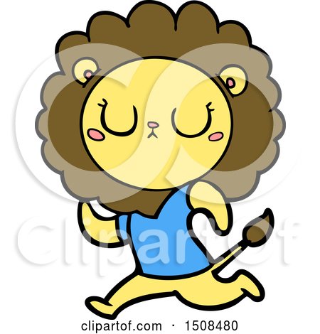 Cartoon Running Lion by lineartestpilot