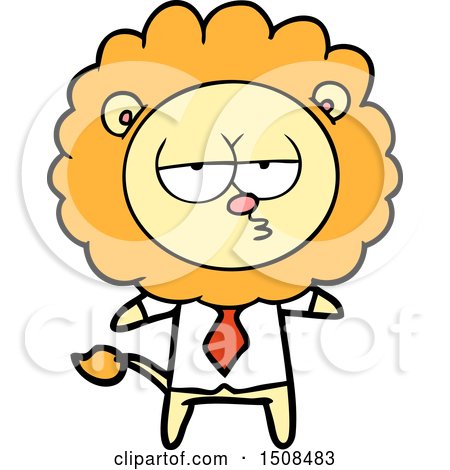 Cartoon Bored Lion Office Worker by lineartestpilot