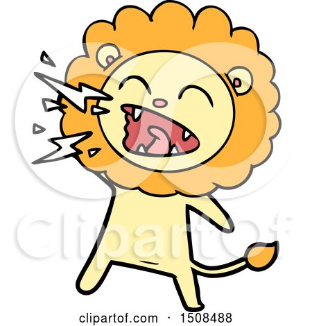 Cartoon Roaring Lion by lineartestpilot