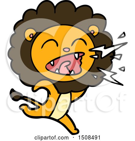 Cartoon Running Lion by lineartestpilot