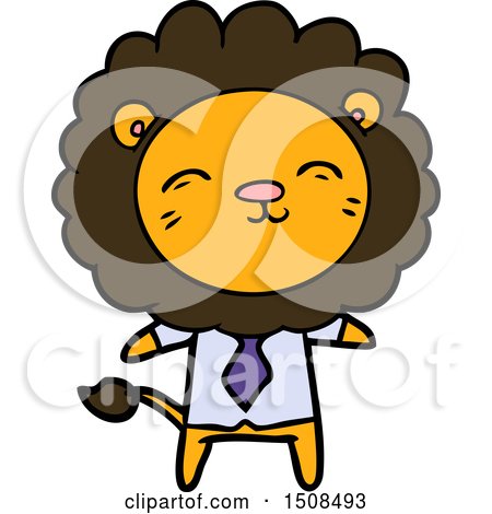 Cartoon Lion in Business Clothes by lineartestpilot