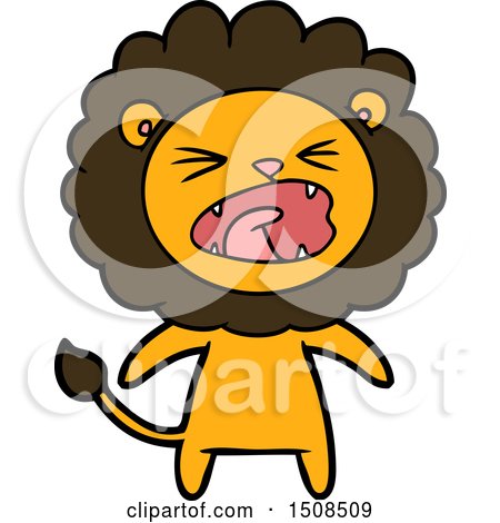 Cartoon Angry Lion by lineartestpilot