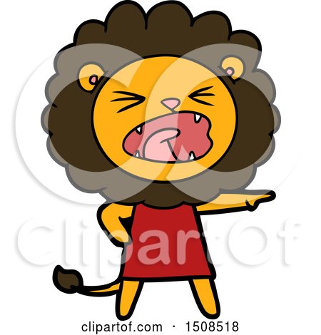 Cartoon Angry Lion in Dress by lineartestpilot