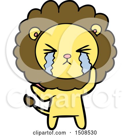 Cartoon Crying Lion by lineartestpilot