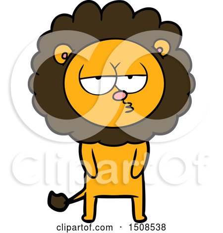 Cartoon Tired Lion by lineartestpilot
