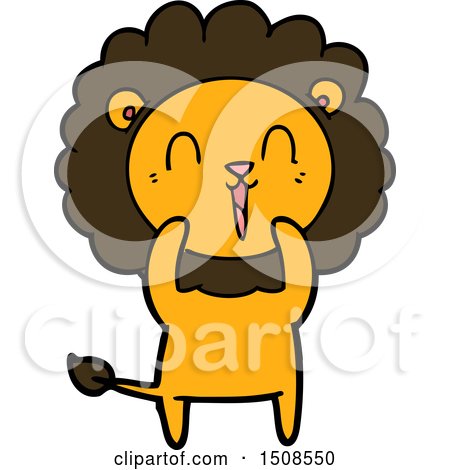 Laughing Lion Cartoon by lineartestpilot